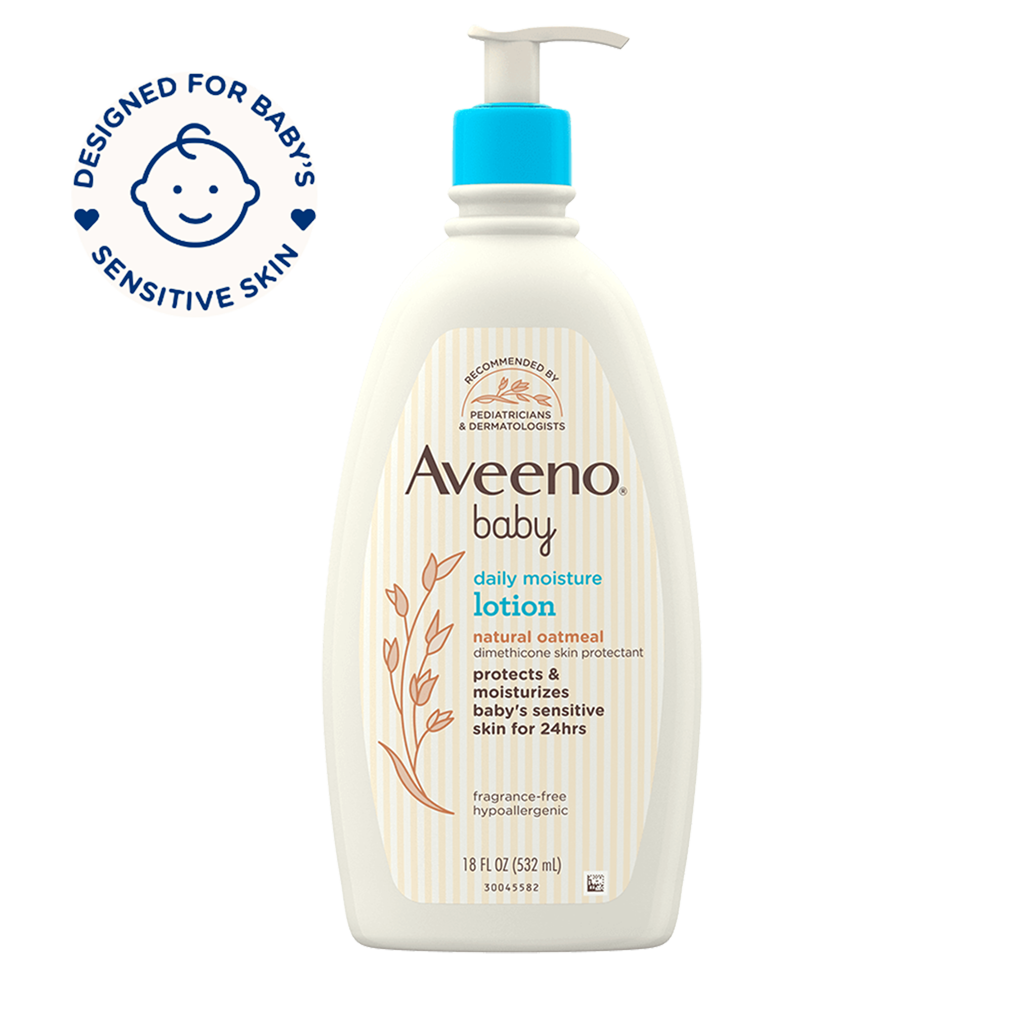 Aveeno Baby Daily Moisture Body Lotion for Sensitive Skin with Natural  Colloidal Oatmeal, Suitable for Newborns, 18 FL OZ