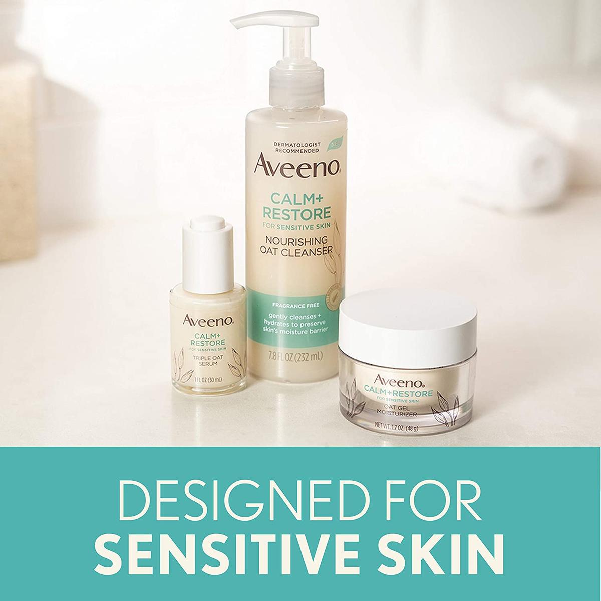 Stoel Interpunctie vloeistof AVEENO Calm + Restore™ Oat Gel Facial Cleanser For Sensitive Skin | AVEENO®