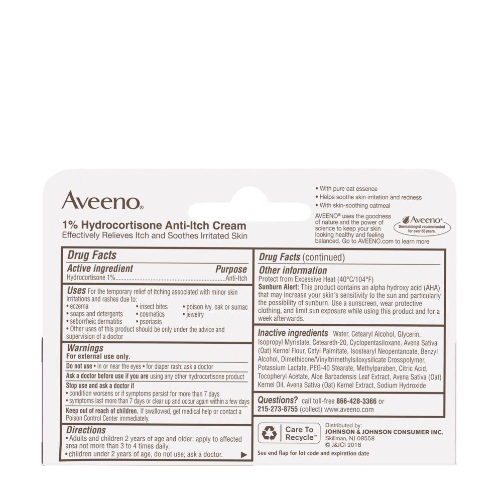 1 Hydrocortisone Anti Itch Cream For Temporary Relief Aveeno